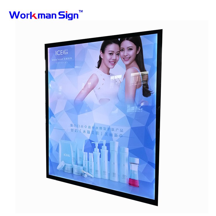 Hot sale Ultra-Thin Gem Aluminium Magnetic Crystal Cinematic Message Led Sign Board Acrylic Advertising Light Boxes