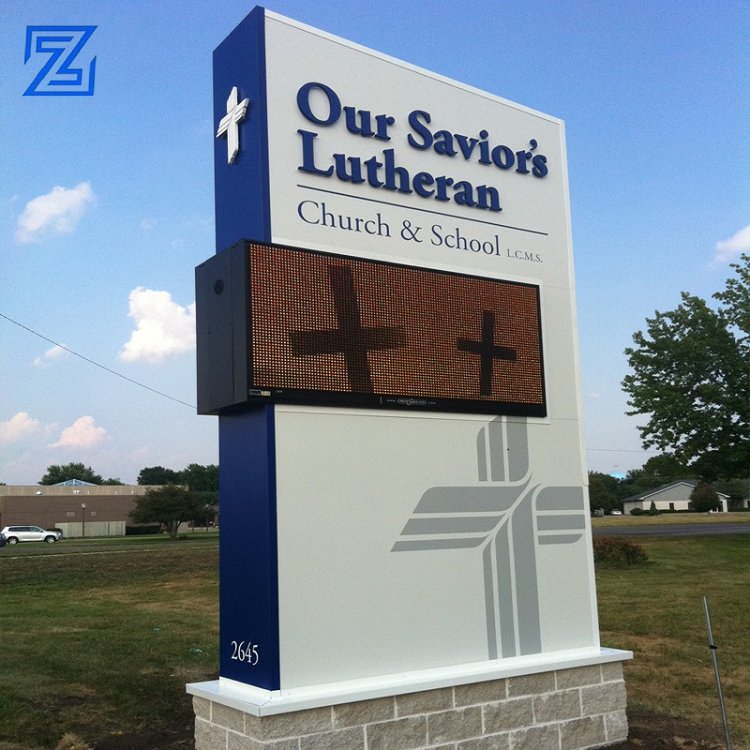 customize outdoor waterproof standing luminous pylon sign advertising/way finding sign board 4S car shop pylon sign