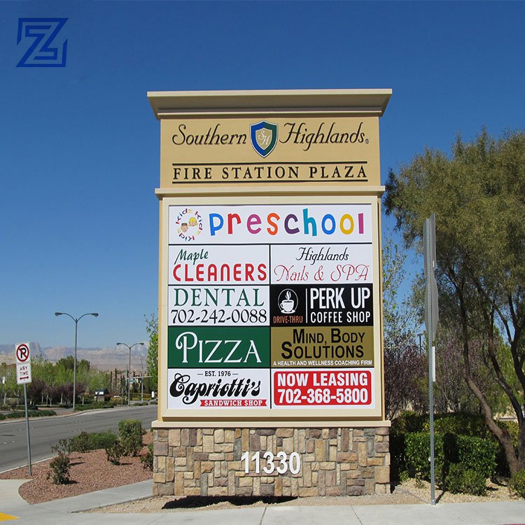customize outdoor waterproof standing luminous pylon sign advertising/way finding sign board 4S car shop pylon sign