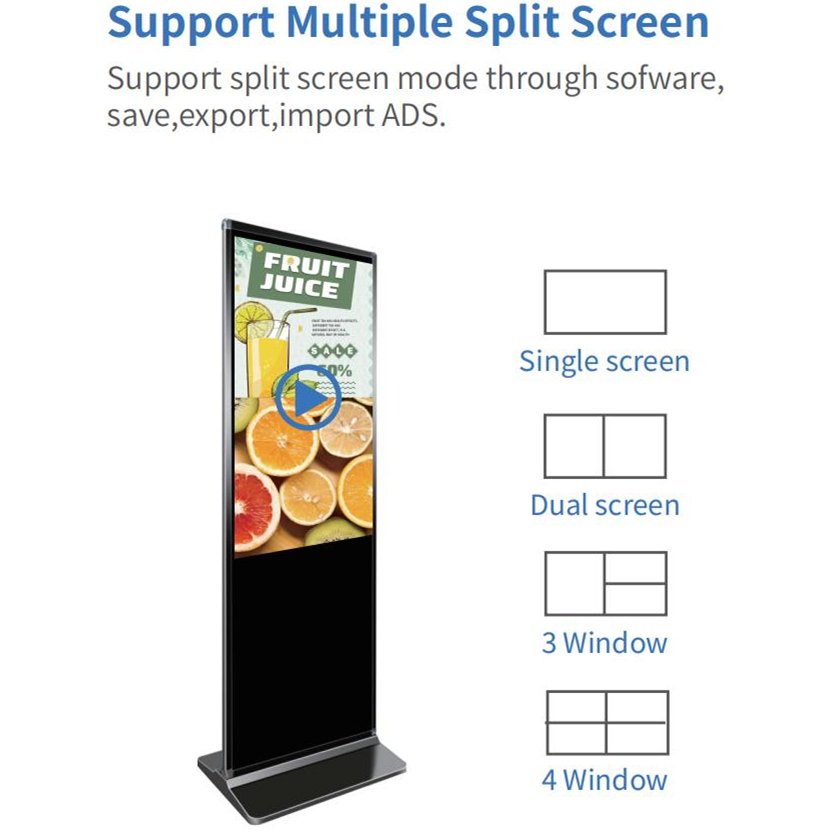 85 inch hd floor standing lcd advertising board of lg tv