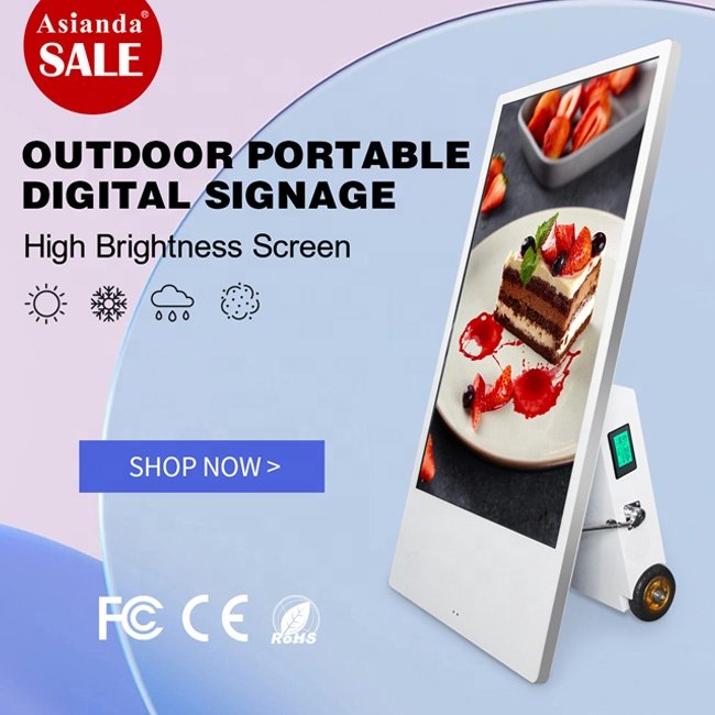 Outdoor Capacitive Portable Poster LCD Advertising Players Monitor Portable Movable Digital Signage And Displays