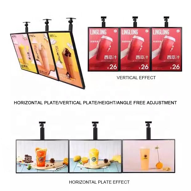 LED Snap Frame Aluminum and Acrylic Menu Board advertising Sign Wall-Mounted Restaurant glass light Box for Indoor Advertising