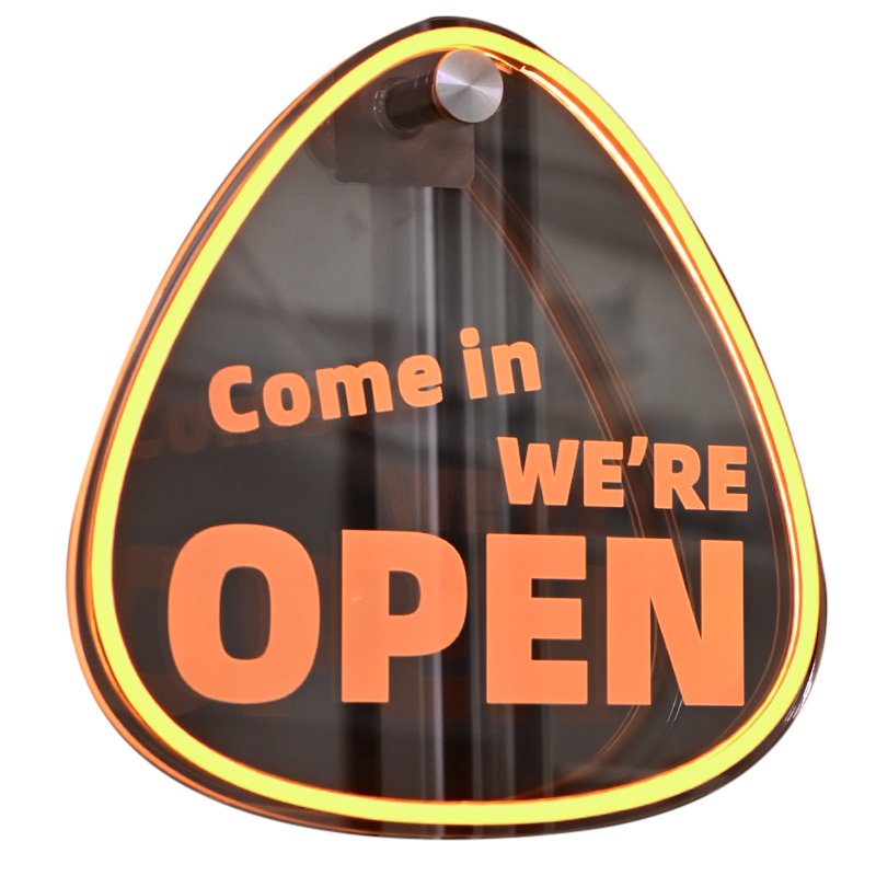 Open door business lighting sign, customized UV spray printed LED advertising board engraving