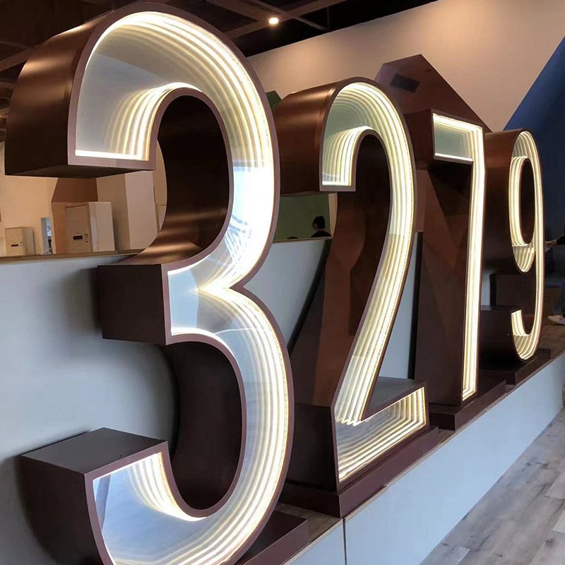 Custom Neon Light Marquee Letter Advertise Light Box Mirror Infinite Light Luminous Character
