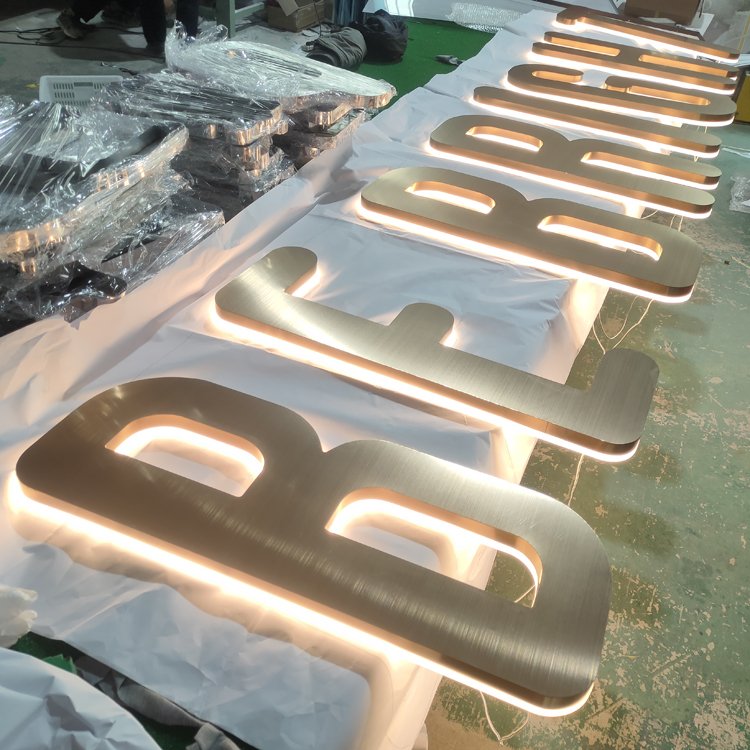 Wholesale Custom Business 3d Logo Metal illuminate LED Letter Sign Metal led illuminated sign custom led sign board for business