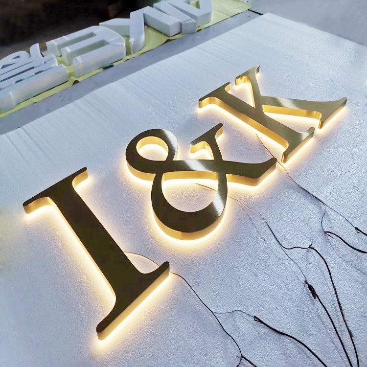 Wholesale Custom Business 3d Logo Metal illuminate LED Letter Sign Metal led illuminated sign custom led sign board for business