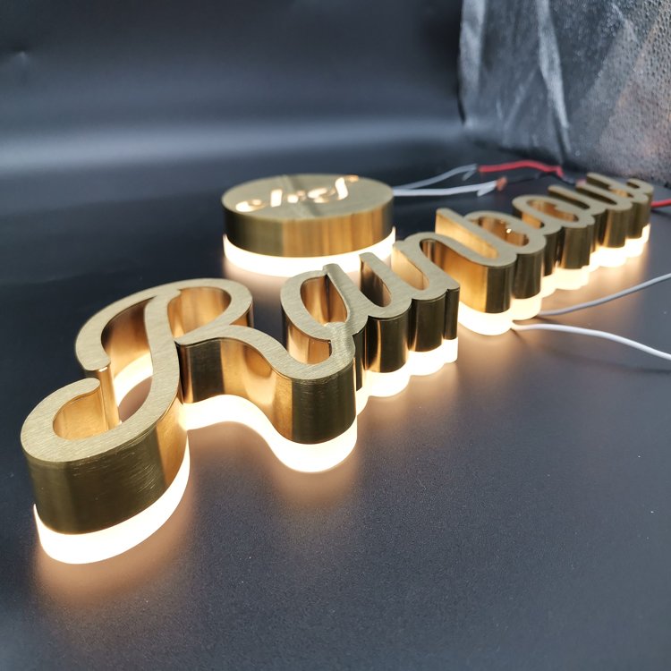 Wholesale Custom Business 3d Logo Metal illuminate LED Letter Sign Metal led illuminated sign custom led sign board for business