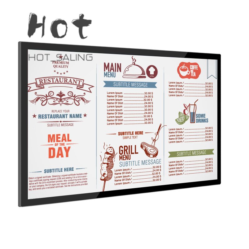 china shenzhen sunchip factory price high quality 43/55 inch android menu board display for kfc/subway
