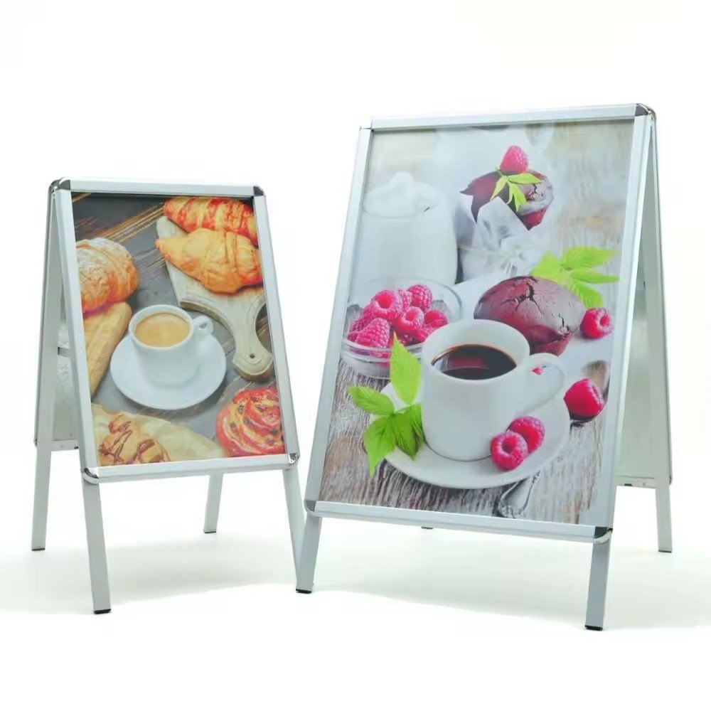 Hot selling A board stand 25mm round corner poster stand cheap advertising pavement double sign