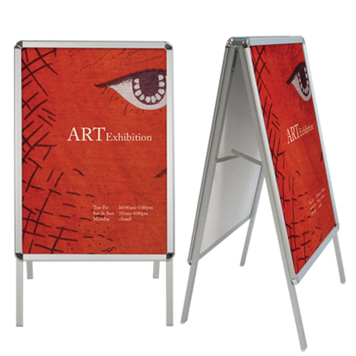 Hot selling A board stand 25mm round corner poster stand cheap advertising pavement double sign