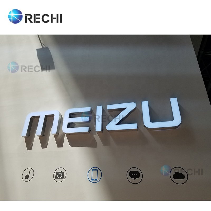 RECHI 3D Led Light Sign Channel Letter Sign For Mobile Phone Shop Fascia Advertising 3D LED Illuminated Electronic Logo Sign