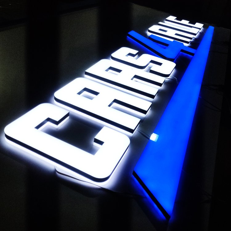 Backlit 3d led letter light sign custom letter acrylic letters backlit channel led logo 3d custom led sign for business