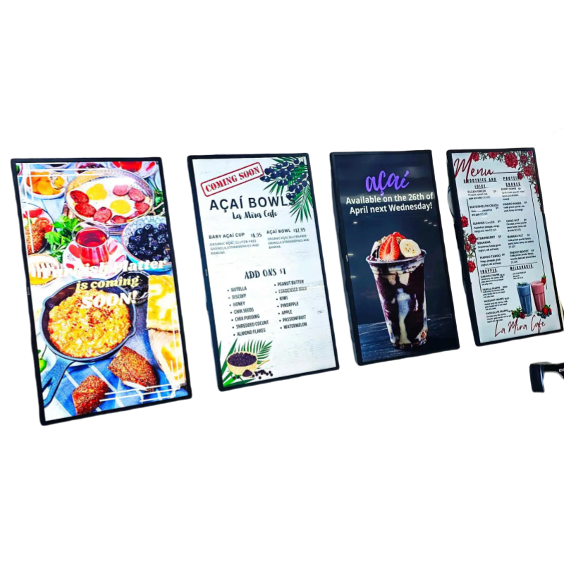Led Split Reinforced Electronic Restaurant Menu Board Aluminum Frame Magnetic Advertising Acrylic Ultra-Thin Led Lightbox