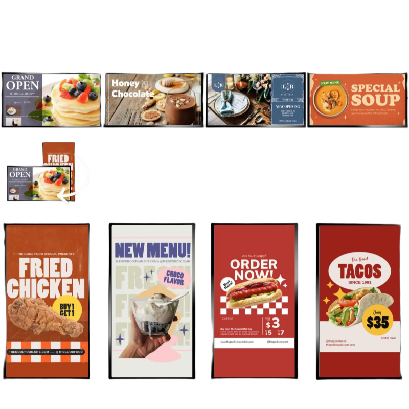 Led Split Reinforced Electronic Restaurant Menu Board Aluminum Frame Magnetic Advertising Acrylic Ultra-Thin Led Lightbox