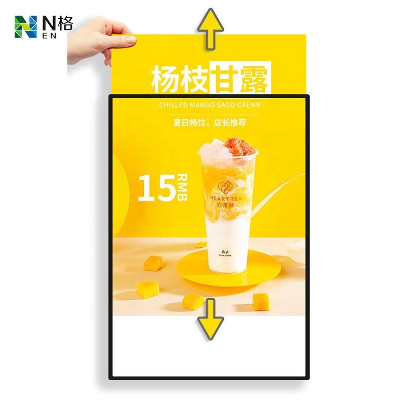 A1 to A4 Slim LED Menu Board 8.3mm Thickness Standing Glass Panel light poster Advertising Display Light light poster