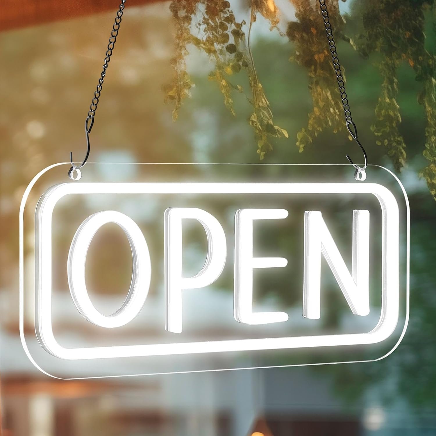 Open Signs Super Bright Cloud Light up Sign with USB Switch LED Neon Signs for Window Stores Restaurants Coffee Shop