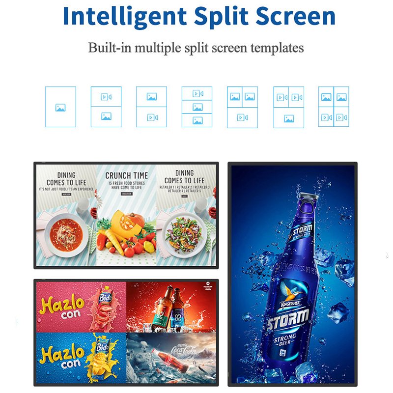 Wall-mounted digital signage 50-inch indoor advertising display wall-mounted LCD menu board advertising machine