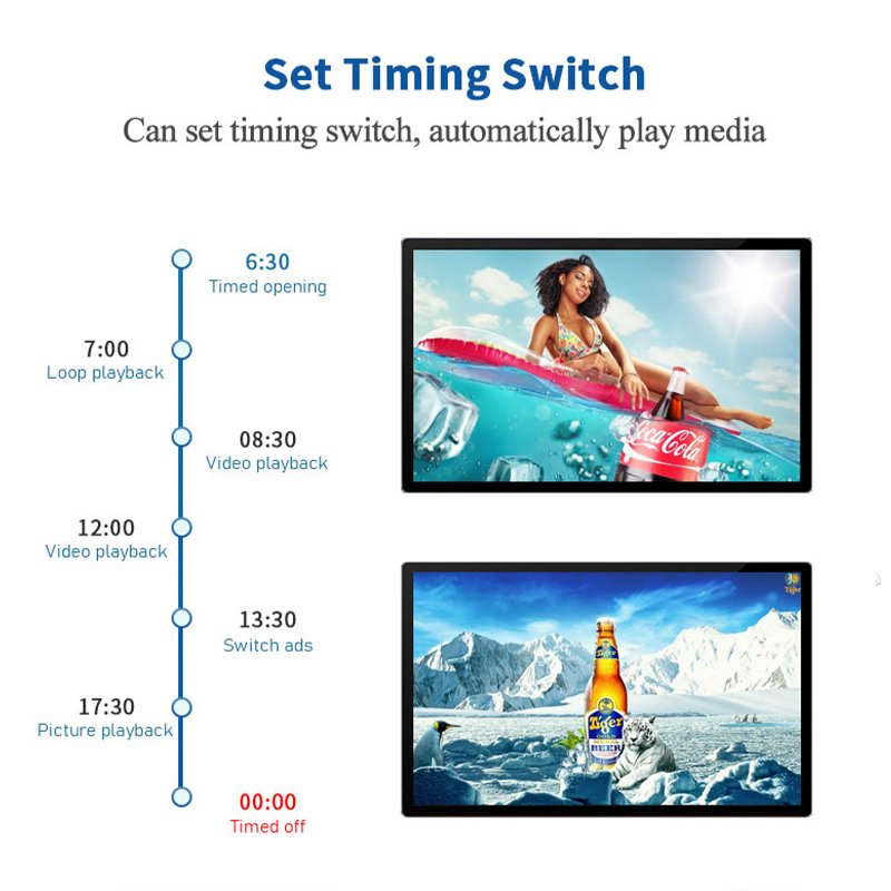 Wall-mounted digital signage 50-inch indoor advertising display wall-mounted LCD menu board advertising machine