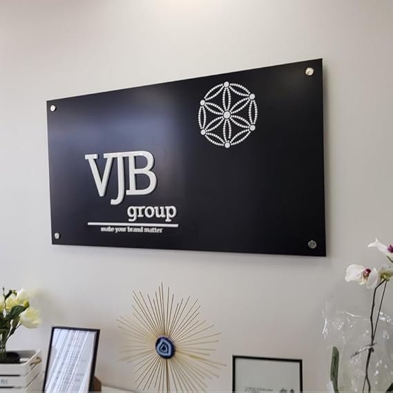Printodelivery Customized Shimmer Wall Acrylic Sign Boards Cut Design for Office Bank School Medical & College Use