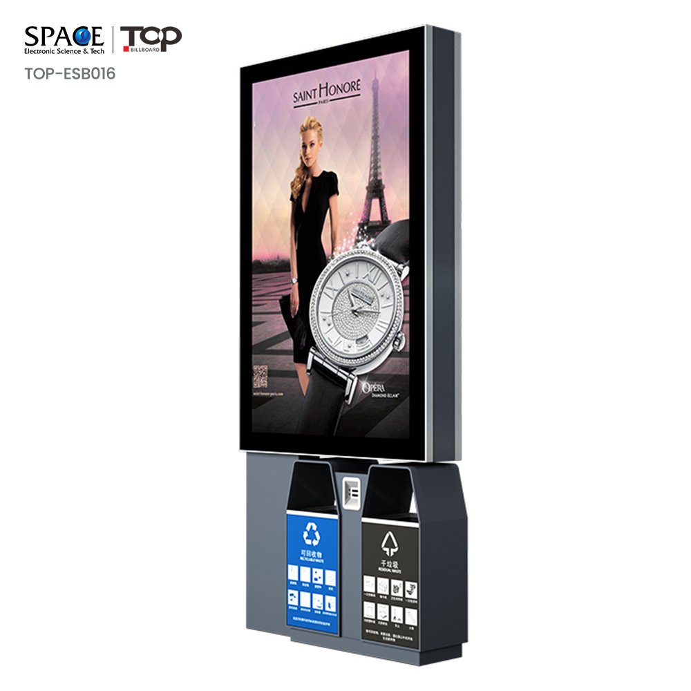 Outdoor Customized Advertising Boards Solar Display Stand Ash-bin Lightbox