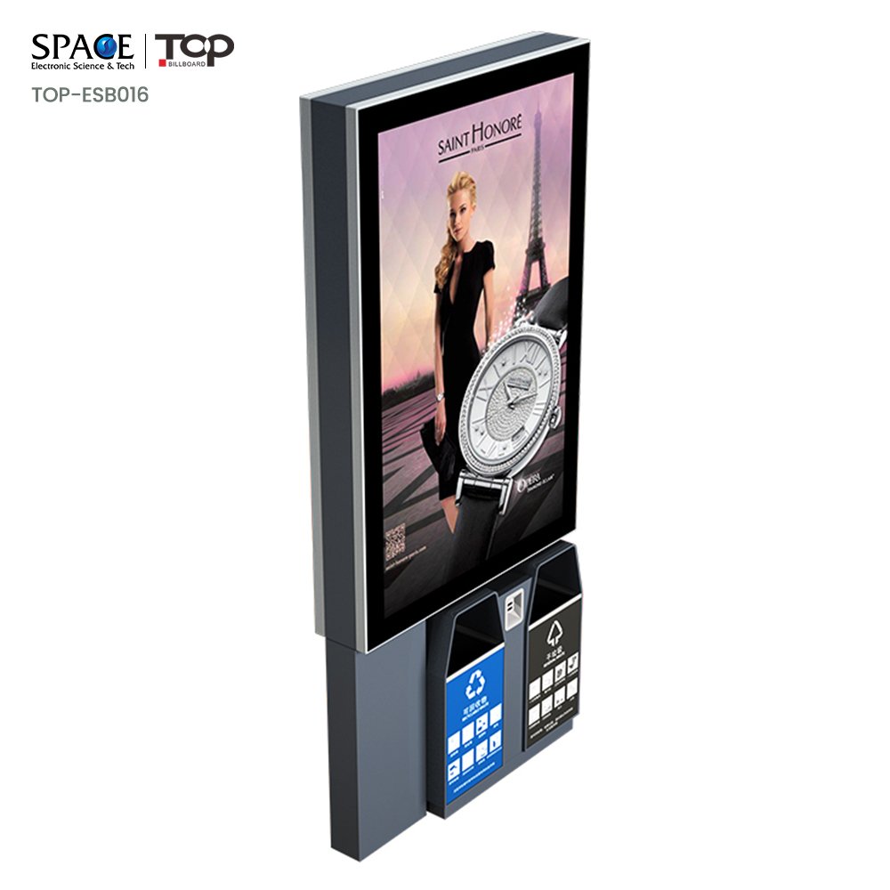 Outdoor Customized Advertising Boards Solar Display Stand Ash-bin Lightbox