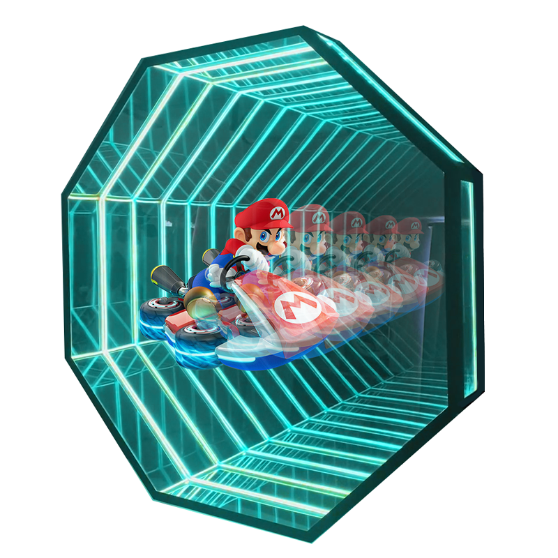 new product advertising board infinity mirror 3d led hologram fan abyss mirror 3d billboards