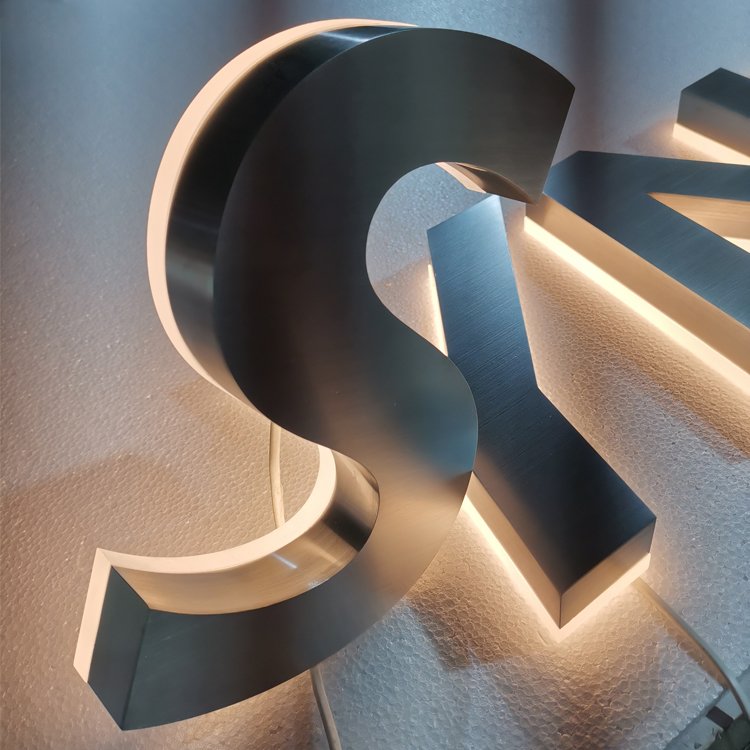 Custom Outdoor Business led sign Logo Signage 3d logo Backlit letters Metal led signs for business