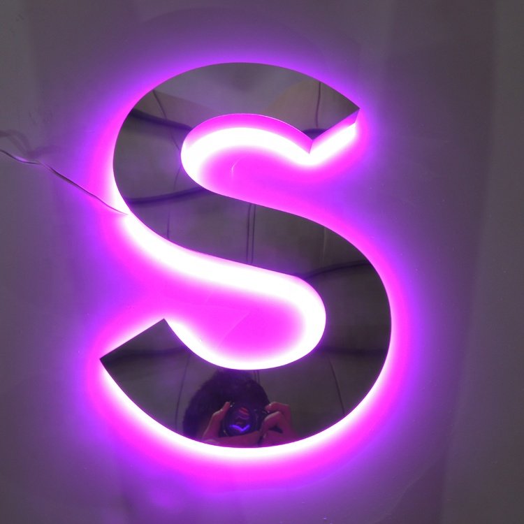 Custom Outdoor Business led sign Logo Signage 3d logo Backlit letters Metal led signs for business