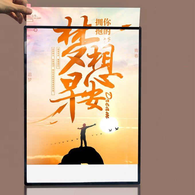Cheap Factory Price Led Photo Frame Light Box Glass Advertising Led Restaurant Menu Board