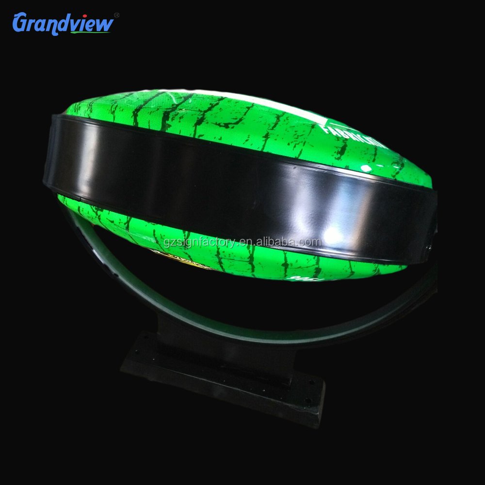 Outdoor Led turning board lightbox advertising round rotating Led sign 3D acrylic light box
