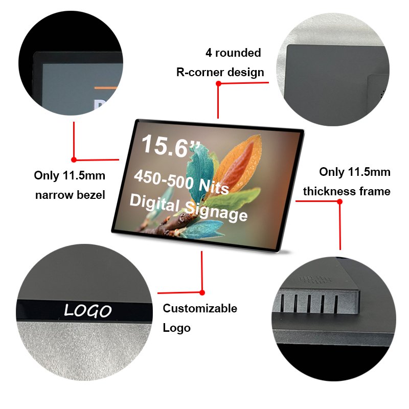 450 Nits High Brightness 15 Inch Android OS Tablet Wall Mount Touch Screen Advertising Display Digital Signage LCD Display