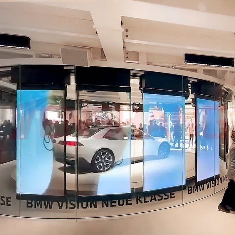 Ultra Light Transparent Led Film Screen Adhesive Flexible Soft PCB Board Curtain Glass Led Display Screen Video Wall