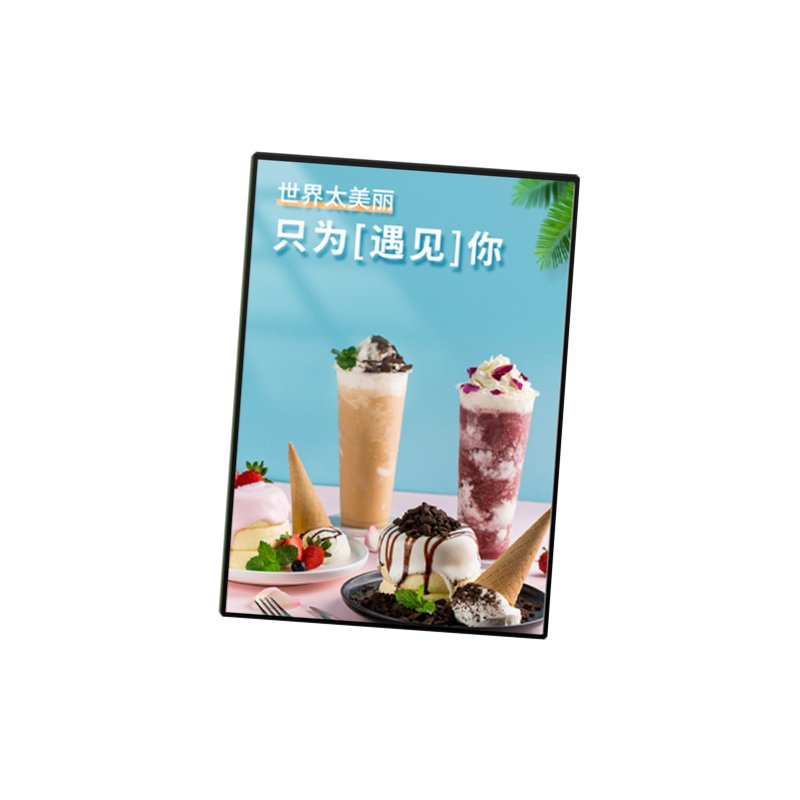 Custom A4 Square LED light poster Frame Newest 3D Cinema Restaurant Advertising Light Box Aluminum Slim LED Glass Light Box