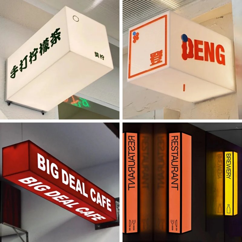 Hongsen custom Metal acrylic outdoor business boards signs advertising light boxes