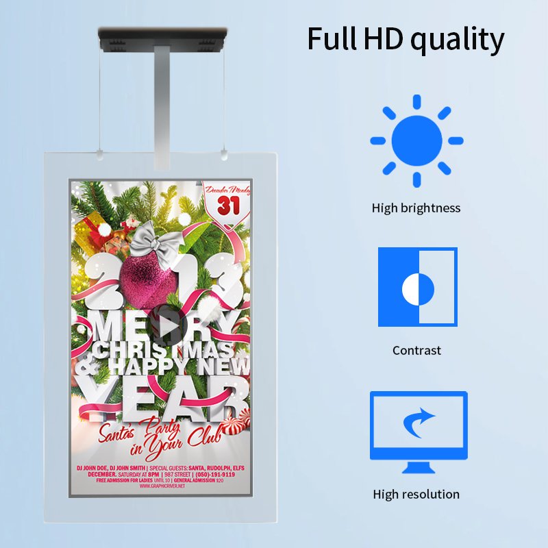 ZCLH 32" 43" 55" 2K 4K Wall Mounted Usb Wifi Digital Advertising Display Logo Custom Menu board Display