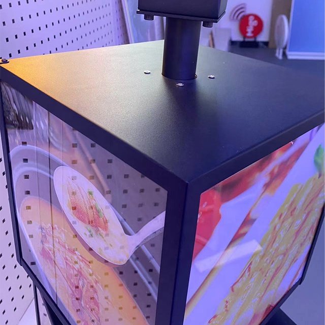 Factory Custom Led Advertisement Sign Led Menu Poster Board Display Hanging Led Box Outdoor Square Rotating Light Box