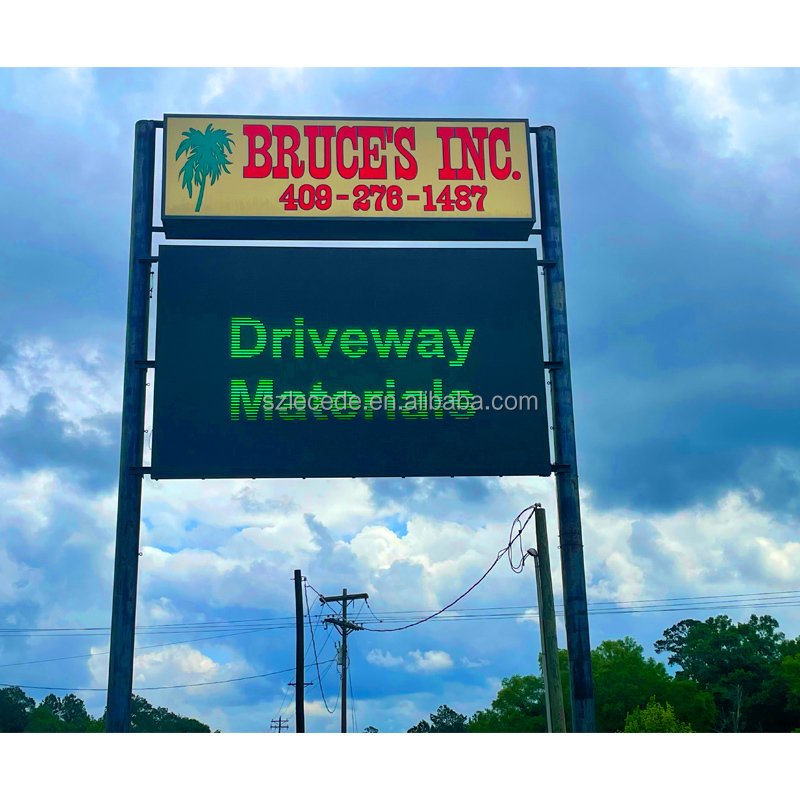 Lecede Custom Outdoor Waterproof Fixed Front Maintenance Advertising Business Sign Billboard Signage Board Led Screen Display