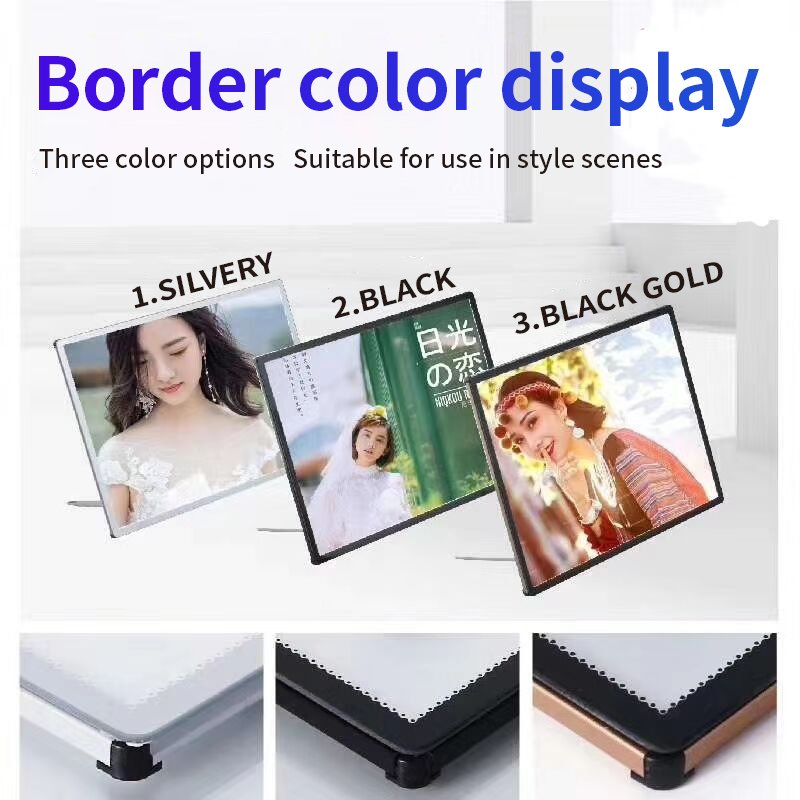 Factory Wall Mounted A4 LED Advertising Display Aluminum Frame Glass Front Panel Digital Signa Menu Led Light Box Advertising