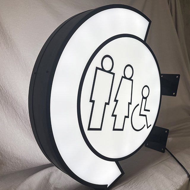Customizable logo low moq acrylic material round led sign light box advertising sign
