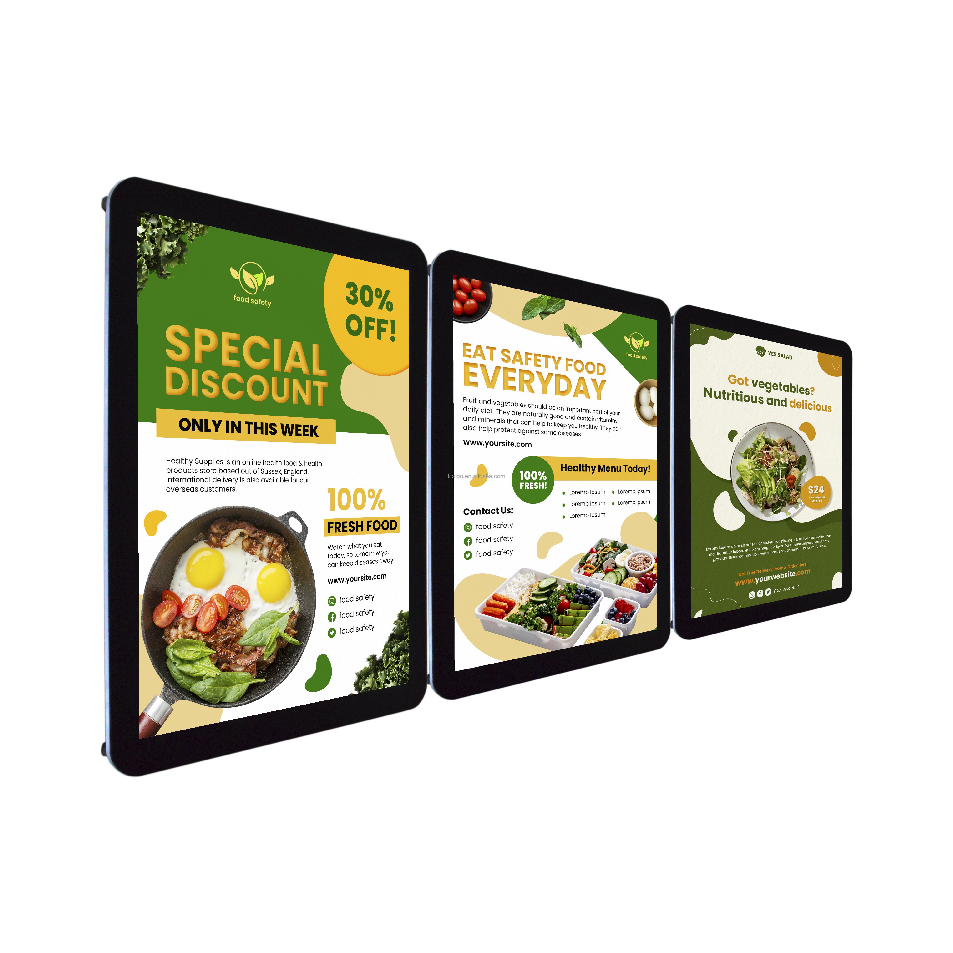 customized digital takeaway fast food acrylic display board led advertising light box restaurant menu electronic panel