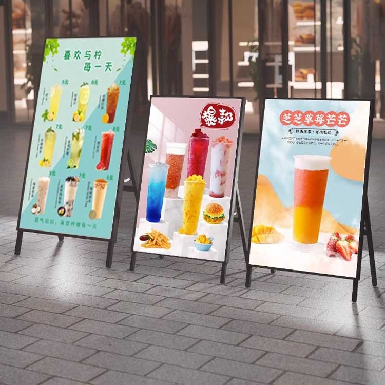 A1 A2 LED Backlit Poster Pavement advertising Frame stand Ads Flyers Restaurant Bright Light portable A Frame Display Signage