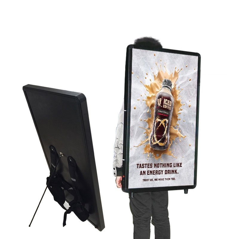 Double-Sided LED Rectangle Backpack Billboard Aluminum Frame For Advertising & Marketing Walking Poster Billboard