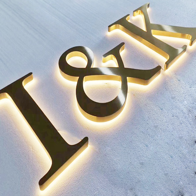 Metal letter 3d sign custom led backlit letter sign stainless steel led signage 3d backlit channel letter sign for business shop