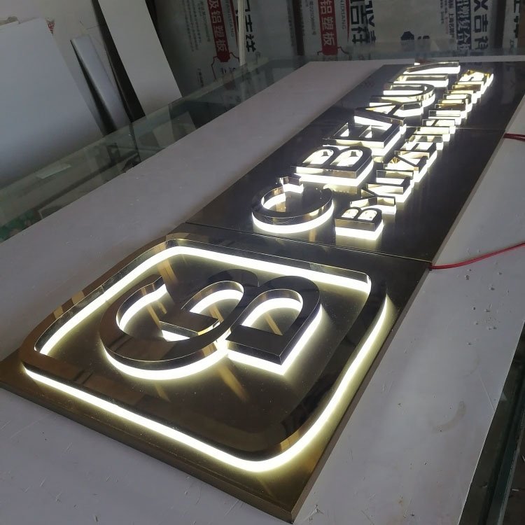 Factory direct wholesale office wall led sign logo indoor business sign logo maker customized backlit letters advertising signs
