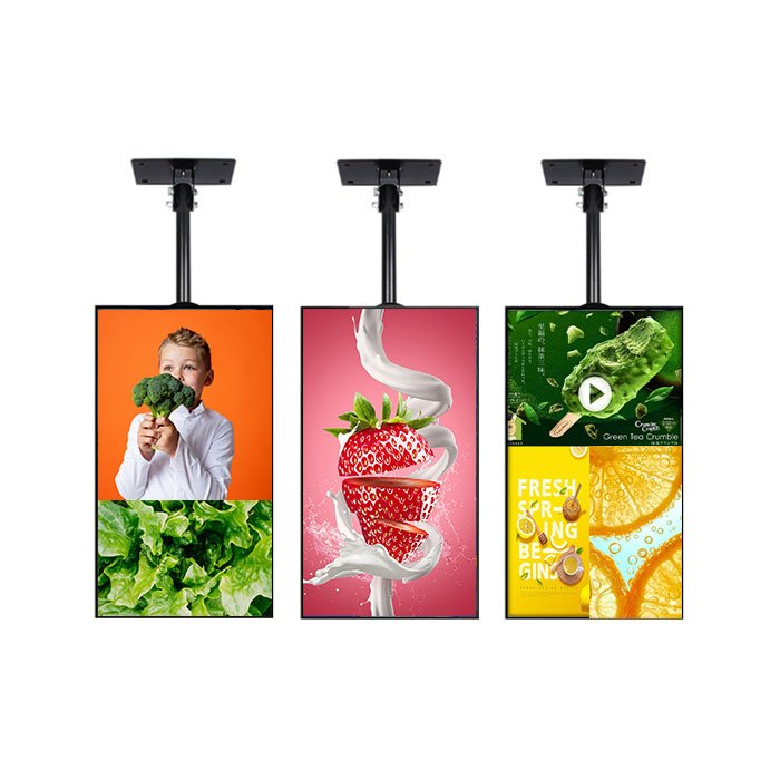 Floor standing kiosk menu board vertical lcd media player 55 inch lcd digital signage store window display