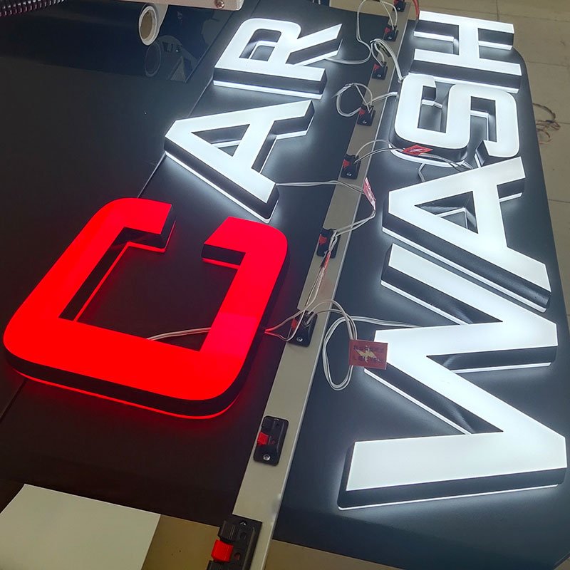 Custom Led 3D Car Sign Brand Wall Logo Signage Shop Sign Board Led Car Wash Signs