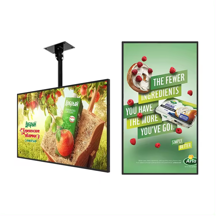 49Inch LCD Ceiling Display for Coffee Shop HD 43 55 65 inch Restaurant Business Menu Roof Screen Full Display For Fast Food