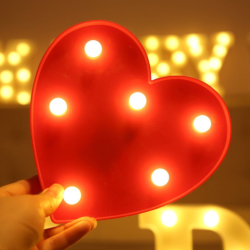 INS Hot Sale Small Night Lamp 26 English Letter LED Light Symbol for Wedding Birthday Proposals Digital Light Advertising Board