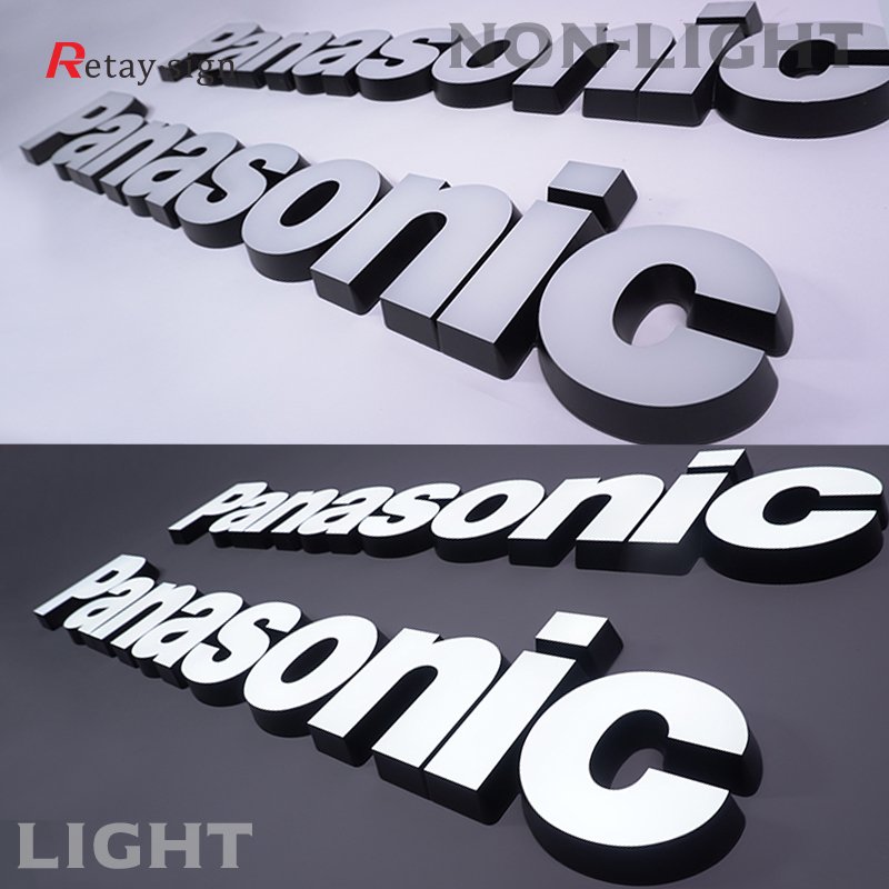 Custom acrylic board led illuminated sign letters shop decor business store sign outdoor wall 3d letter led sign