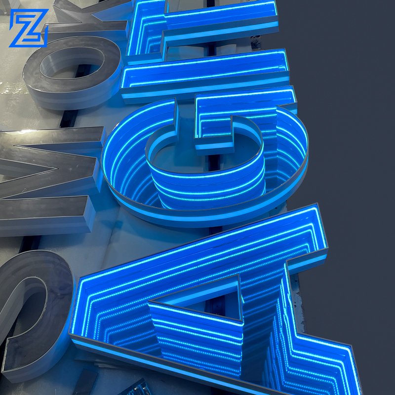 Large giant RGB led neon infinity mirror abyss 3ft 4ft light up letters big number sign for birthday wedding event decoration